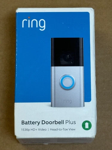 Ring Battery Doorbell Plus HD Video WiFi Security Camera Satin Nickel, motion de