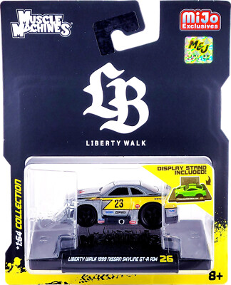 muscle machine Nissan Skyline GT-R ミニカー Diecast 164 | Muscle Machines LBWK Skyline GT-R R34 - Black
