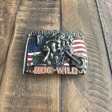 HARLEY DAVIDSON HOG WILD Motorcycle belt buckle 1993 G3