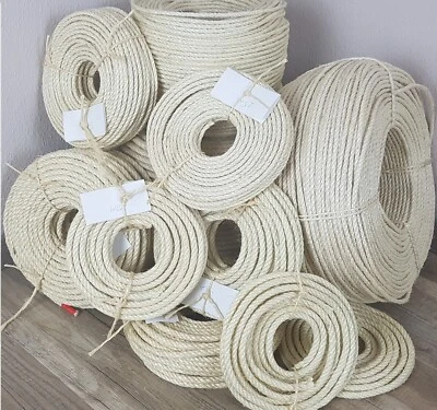 MARKENLOS Günstiges Katzen Kratzbaum Sisal Seil Ø 6, 8, 10 mm, Länge nach Wahl, Sisalseil