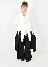 CRAZY H4 black/ECRU cotton  button fasten    coat size L/XL