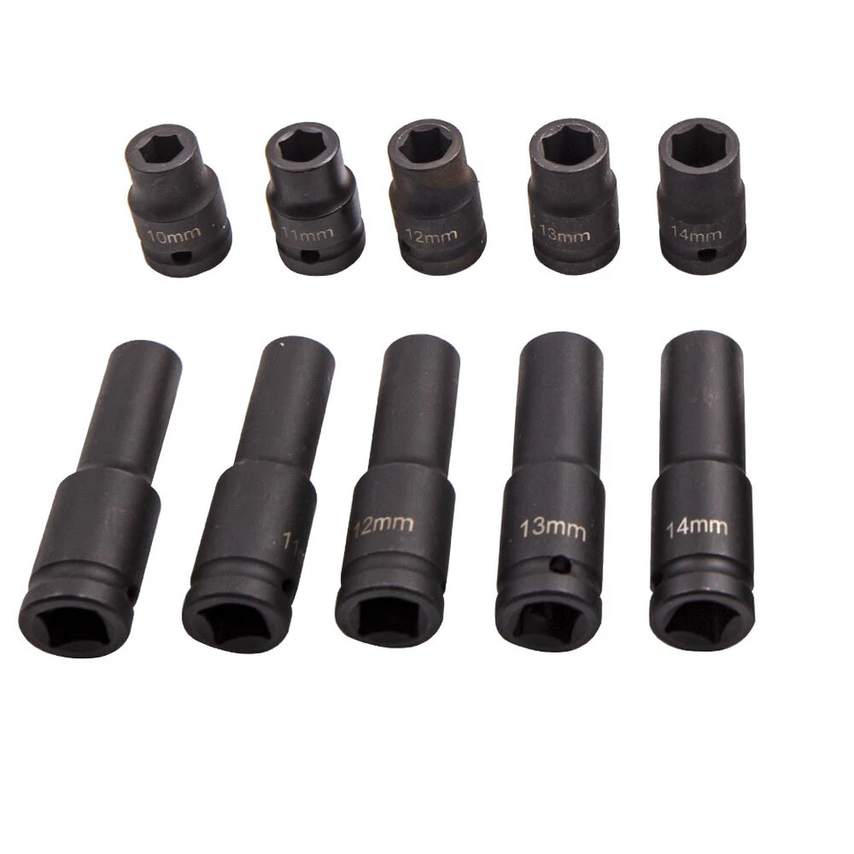 20x Jeu De Douilles De Clé à Chocs 1/2'' 10-19mm Impact Douilles Douilles à Choc - Photo 4/4