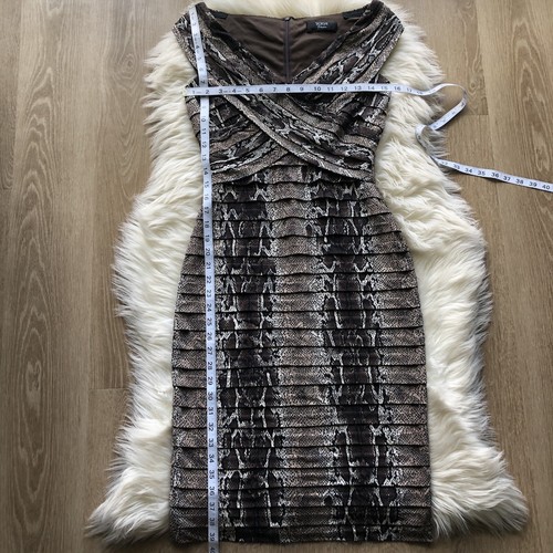 Tadashi Shoji Python Print Stretch Dress Size Small - Picture 4 of 7