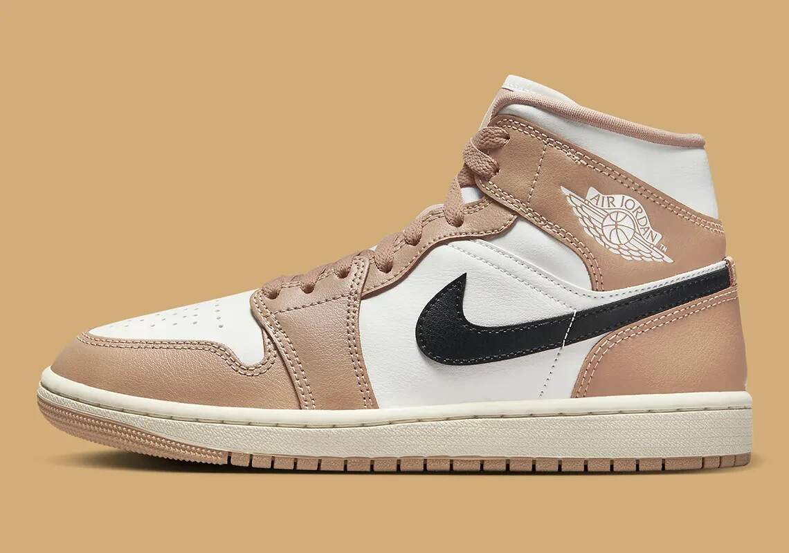 ★NIKE★WMNS Air Jordan 1 Mid Desert BQ6472-103 Nike Air Jordan 1 Mid Shoes 'Desert Sail' Black BQ6472-103