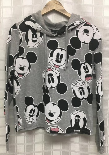 Disney Mickey Mouse All Over Print Sz L Pullover Hoodie Sweatshirt AG