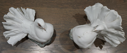 Paar alte Rosenthal "Courting" Taubenfiguren Fritz Heidenreich 1950 JO6 - Bild 2 von 8
