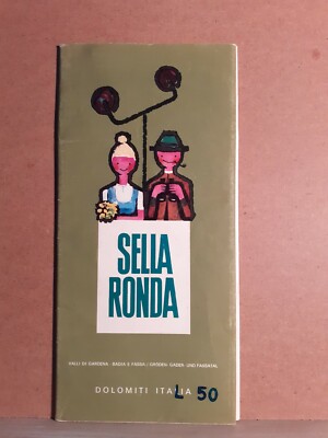 Round saddle - valleys of gardena, abbey and fassa - dolomites - brochure map