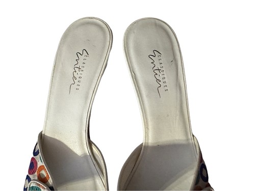 Nordstrom Classiques Sz 9.5M Entier Floral Leather Kitten Heel Sandals *Display - Picture 5 of 14