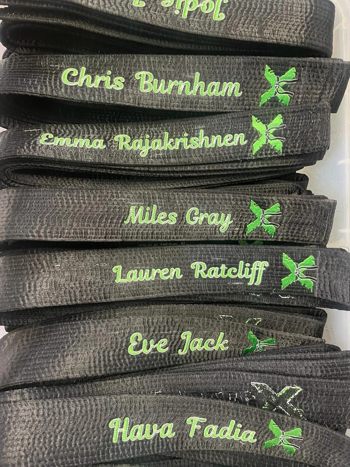 Custom Made Martial Art Club Embroidered Black Belt Satin Karate Taekwondo Judo - Image 4 of 4