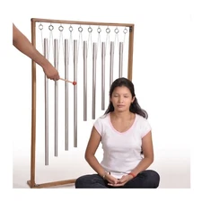 Wooden STAND To Hold Upto 9 Pipes Sound Healing-STAND ONLY+528 Tuning fork free