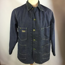 Vintage 50s 60s Osh Kosh Sanforized Denim Blanket Lined Chore Work Coat Jacket