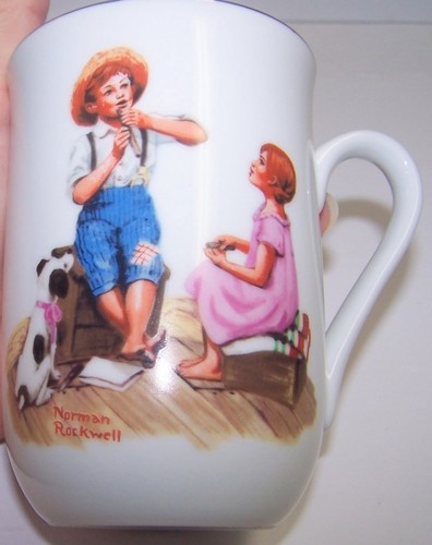Tazza tazza Norman Rockwell Museum caffè tè musica maestro flauto cane ragazzo ragazza 1982 - Foto 8 di 9