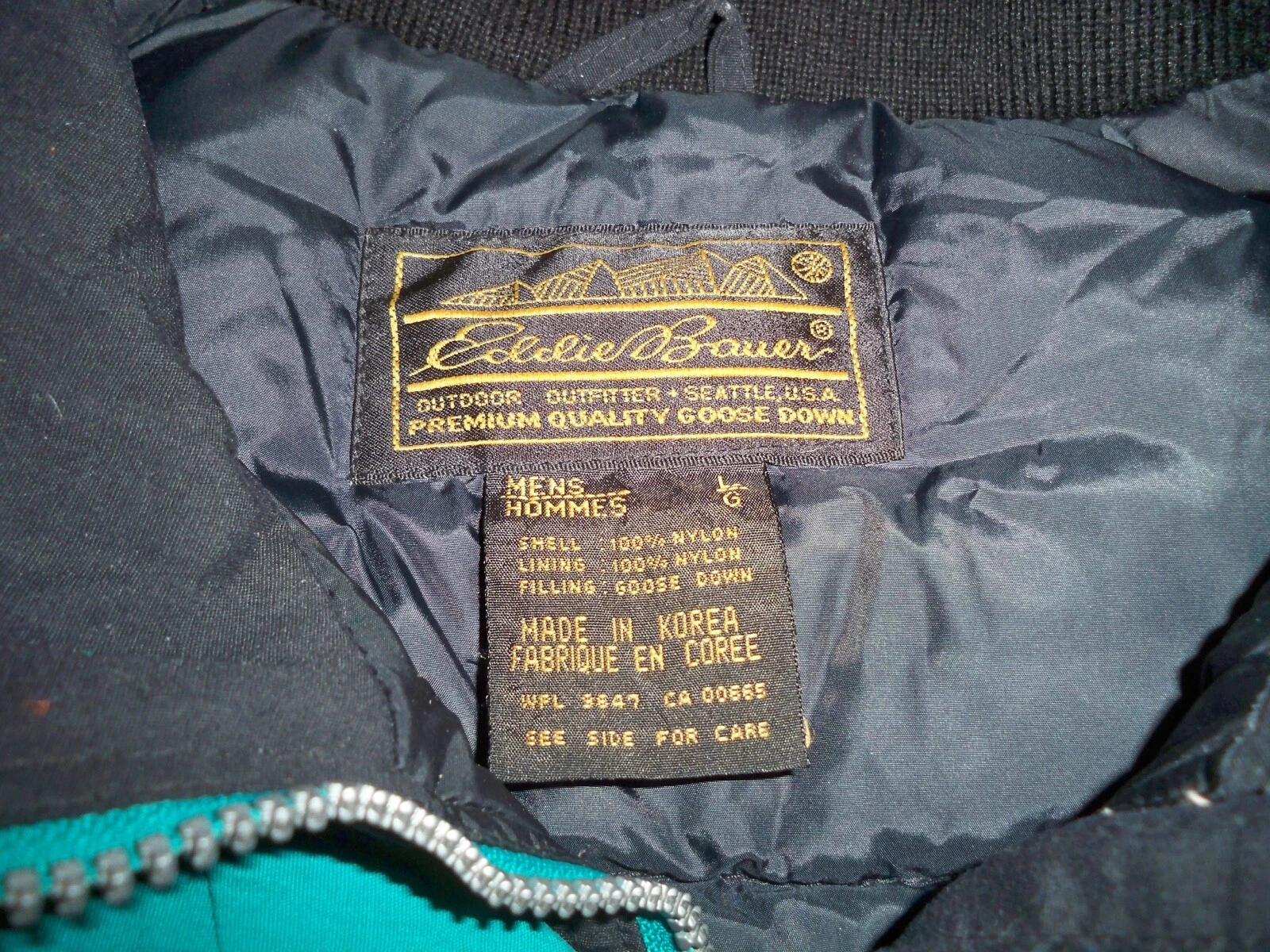 eddie-bauer vintage goose down puffer puffy pullover coat 90s jacket