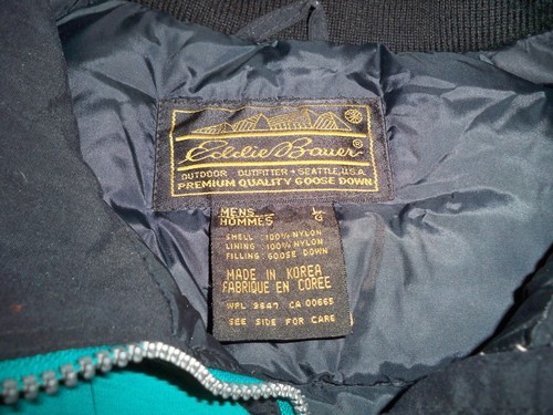 Eddie Bauer Goose Down Mens Puffer Puffy Pullover Jacket Coat Large 90s Vintage - 第 4/8 張圖片