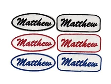 Vintage Mechanics Name Patch, Rectangle or Oval, Embroidered, Iron on Patch