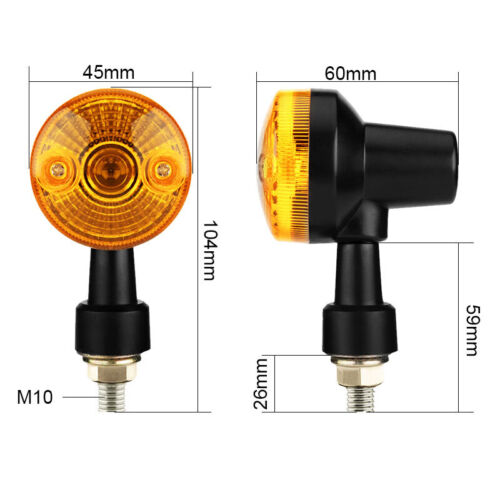 4PC Motorcycle Turn Signal Indicator Blinker Light Lamp Amber Black Universal US - Imagen 7 de 10