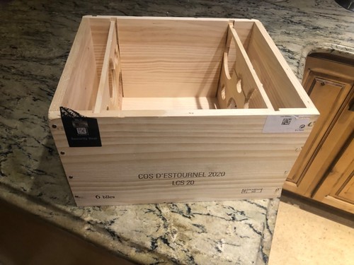CH. COS D' ESTOURNEL FRENCH WOOD WINE 13" X 11" X 7.5" BLACK 2020, 6PK BOX - Picture 4 of 8