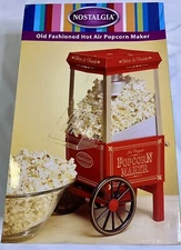 Nostalgia Electrics Old Fashioned Hot Air Popcorn Maker Cart NOS