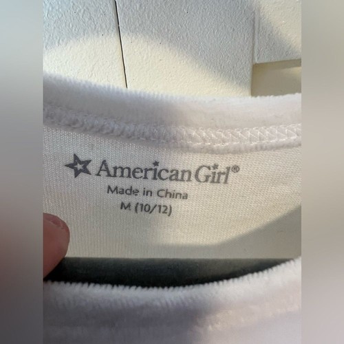 American Girl Snowflake Faux Fur Cuffs Long Sleeve Shirt Size M 10/12 - Picture 2 of 11
