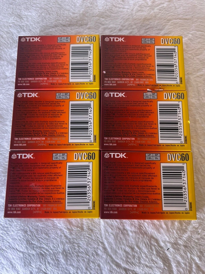 Lote de 6 nuevas cintas de casete de video TDK 60 minutos miniDV HDV DVC60 para videocámara DV Foto 2 de 2