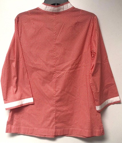 CAMISA TÚNICA PETER MILLAR INCREÍBLE ROJA Y BLANCA ESTAMPADO GEMÉTRICO AUDAZ MANGA 3/4 TALLA M - Imagen 8 de 9