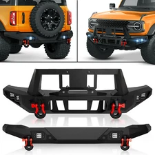 Front/Rear Bumper W/ Sensor Holes For 21-24 Ford Bronco(NOT For Sport or Raptor)