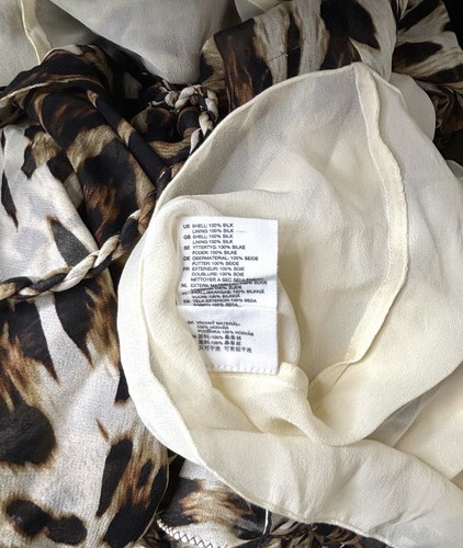 Vtg Roberto Cavalli for H&M Long Leopard Print Silk Dress S 40 - Picture 7 of 10