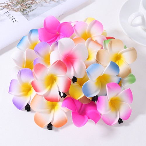 24Pcs claw clips flower 2.4 Inch Plumeria Flower Hair Accessories - Picture 8 of 12