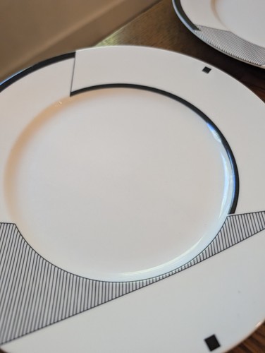 6 Christopher Stuart Optima Angles Salad Plate Set Vintage Art Deco Geometric - Picture 3 of 6