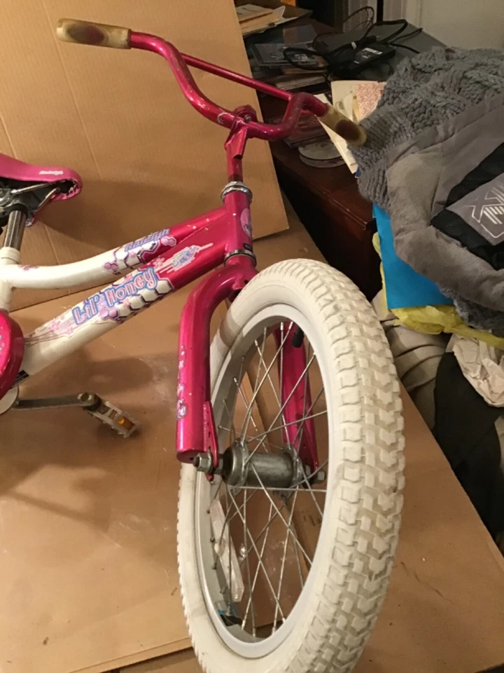 Bicicleta Raleigh Girls Li Honey llantas de 14”, ruedas de 16” en buen estado de funcionamiento   Foto 4 de 4