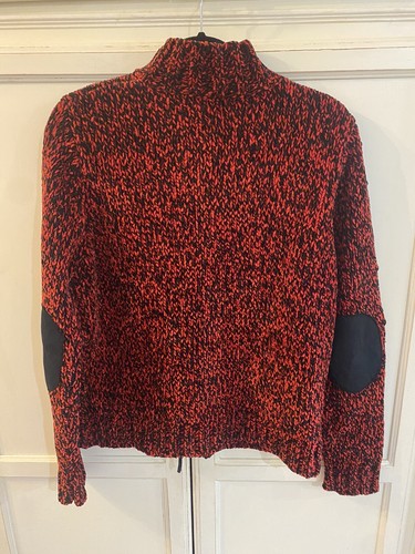 Vintage Sweater Zip Front, Patched Elbows Size L Marsh Landings - Picture 3 of 8