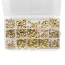 370Pcs Female Thread Solid Brass Knurled Nuts Threaded Insert Embedment M2-M5