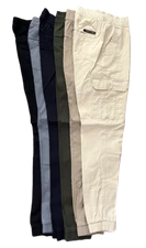 Vertical Sports Mens Solid Casual Slim Fit Stretch Cargo Jogger Drawstring Pants