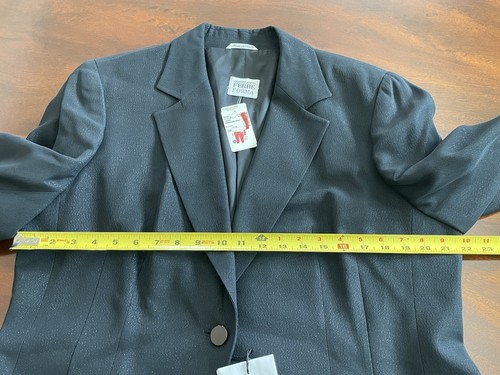 Brand New GIANFRANCO FERRE FORMA Women Pant Suit Set Metallic Black Size 18 - Picture 11 of 21