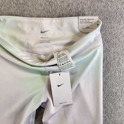 Nike One Leggings Girls L Iridescent Aura Tight Fit High Rise Full Length - Picture 2 of 13