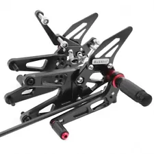 For YZF R6 03-05 R6S 06-09 Rear Set Footpeg Foot Rest Brake Shift Pedal Lever BK