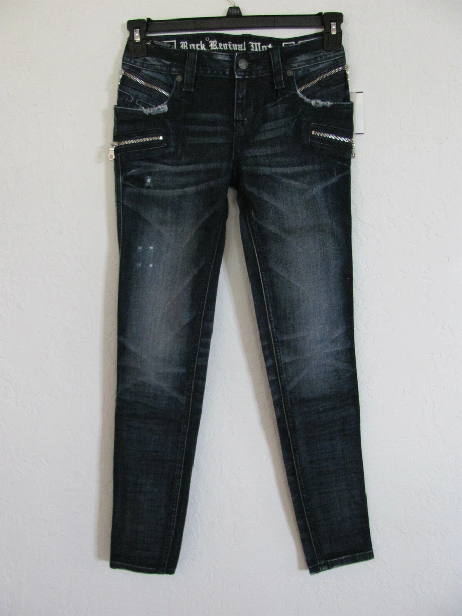 Jean Skinny Rock Revival Taille 26 – Délavé, Pour Femme, En Bon état Occasion