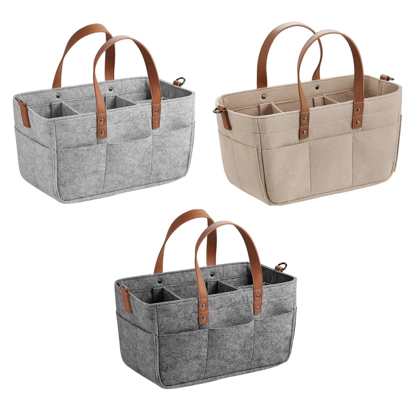 Felt Fabric Baby Diaper Bags Diaper Travel Bag Compartment - Picture 1 of 22