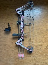 Bear Apprentice Right Hand Adjustable 15-27” Draw Length Pink Camo Compound Bow