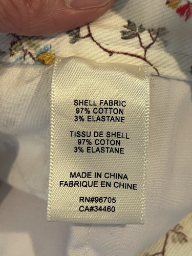 Rebecca Taylor Vine Wide Leg Pants, Cropped, High Waisted, White Floral, Sz. 27 - Picture 6 of 15