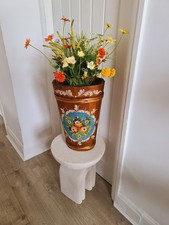 Vintage nordisch bayrisch Holz Stock Schirmständer deutsche Volkskunst handbemalt.