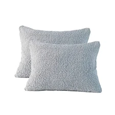  Ultra Soft Sherpa Pillowcases Pillow Covers 20”x26” Standard Sham Silver Grey