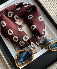 70% Cashmere 30% Silk Neckerchief Shawl Flower Print Scarf Bandana 27'' Wrap new