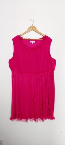 Simply Be Hot Pink Cerise Net Mesh Skirt Dress Size UK 28 Special Occasion - Picture 2 of 9