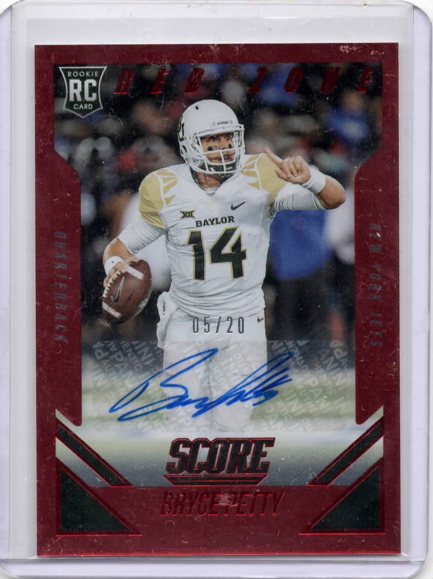 Bryce Petty 2015 Score Red Zone Autograph /20 #376 New York Jets Rookie Card
