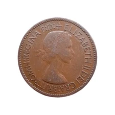 1953 Queen Elizabeth II Bronze Penny Coin