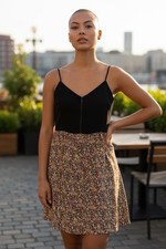 | ANTHROPOLOGIE MOULINETTE SOEURS |  Black and Multicolor Spaghetti Strap Dress