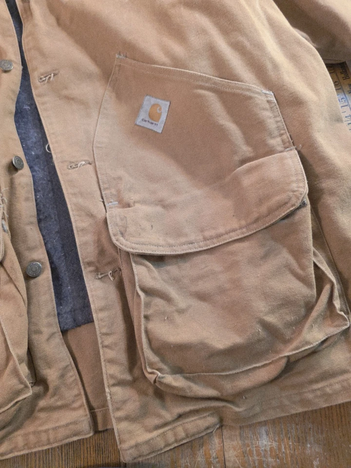Abrigo de Caza Forrado con Manta Carhartt Años 90 De Colección con Bolsa de Juego Extraíble Talla XL CB906 Foto 3 de 4