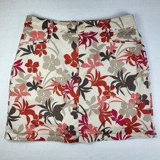 Croft  Barrow Floral SKORT Womens Size 10 Pockets Zip Stretch Skirt with Shorts
