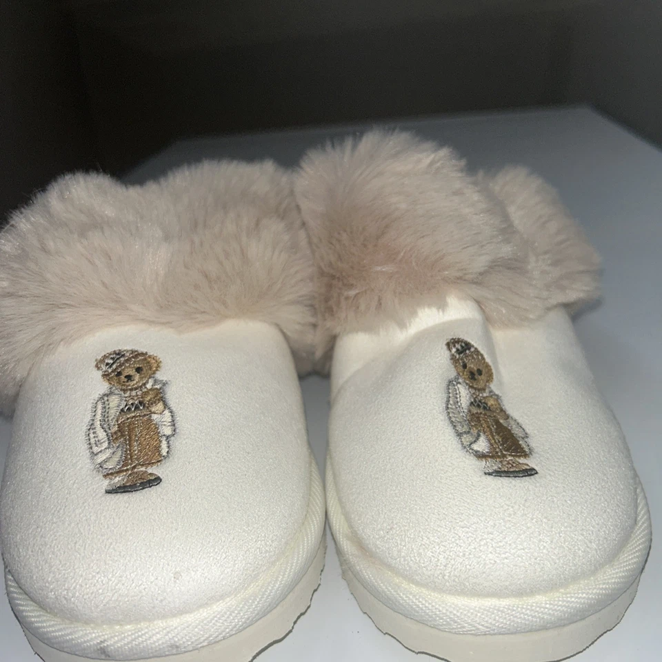 Zapatillas de piel Polo Ralph Lauren crema para mujer talla 6B de oso sin cordones Foto 2 de 4